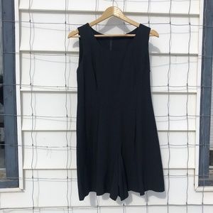 Vintage black romper with scoop neck